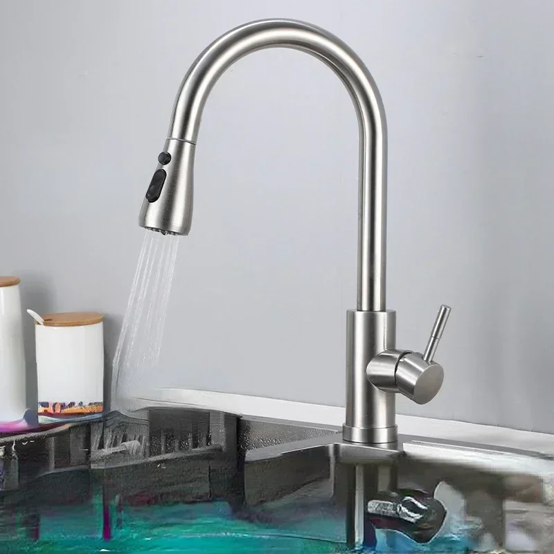 Commercial Kitchen Faucet - صنبور مطبخ من النيكل المصقول بفتحة