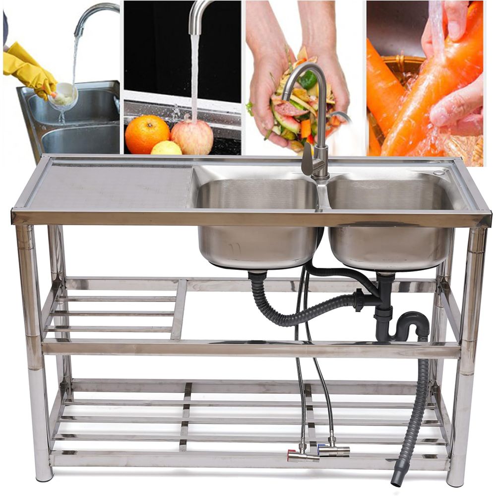حوض غسيل مزدوج من الفولاذ المق - مراجعة Commercial Kitchen Faucet وسعره