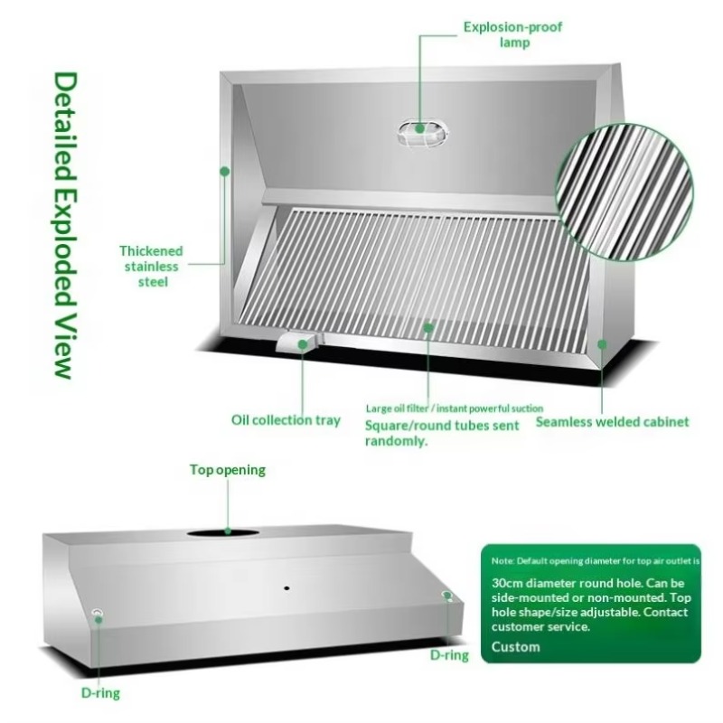 شفاط مطبخ تجاري قابل للتخصيص ي - مراجعة Commercial Kitchen Exhaust Hood وسعره