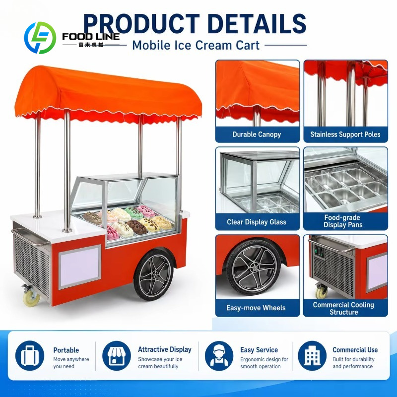 عربة متنقلة حمراء مخصصة لبيع ا - مراجعة Refrigerated Display Case وسعره