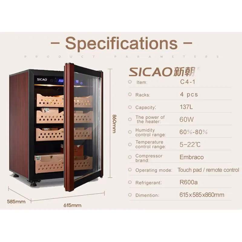 صندوق تخزين سيجار مبرد بالضاغط - مراجعة Refrigerated Display Case وسعره