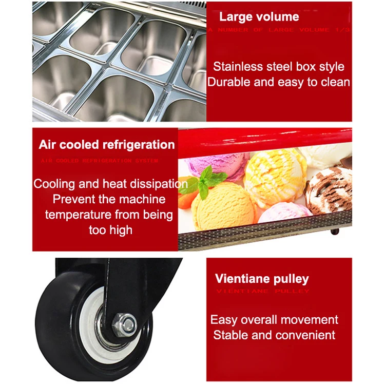 خزانة عرض الجيلاتو من الفولاذ  - مراجعة Refrigerated Display Case وسعره