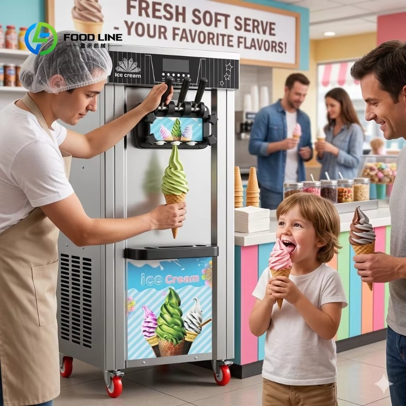 ماكينة آيس كريم ناعم تجارية مخ - مراجعة Soft Serve Ice Cream Machine وسعره